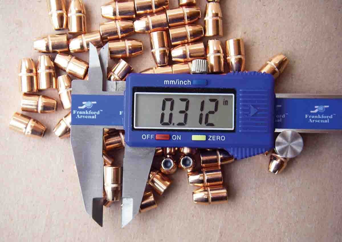 Standard bullet diameter for the .32 H&R Magnum is .312 inch.